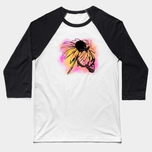 Monarch Butterfly on Flower Colorful Background Baseball T-Shirt